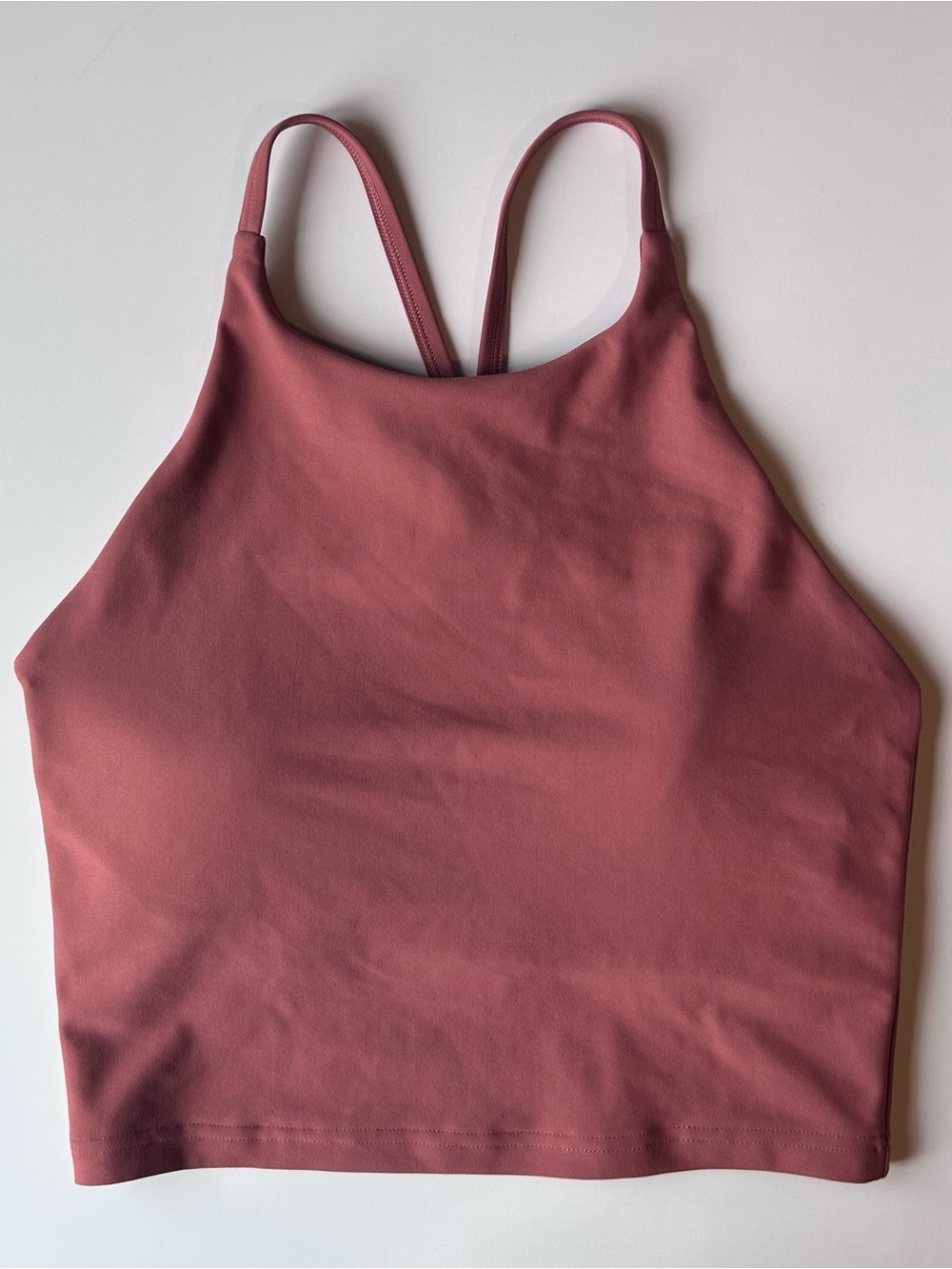Old Navy PowerSoft High Neck Crop Tank Built In Bra Dusty Rose Women’s Small